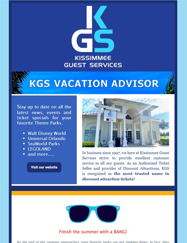 KGS Vacation Advisor Newsletter Aug 2021