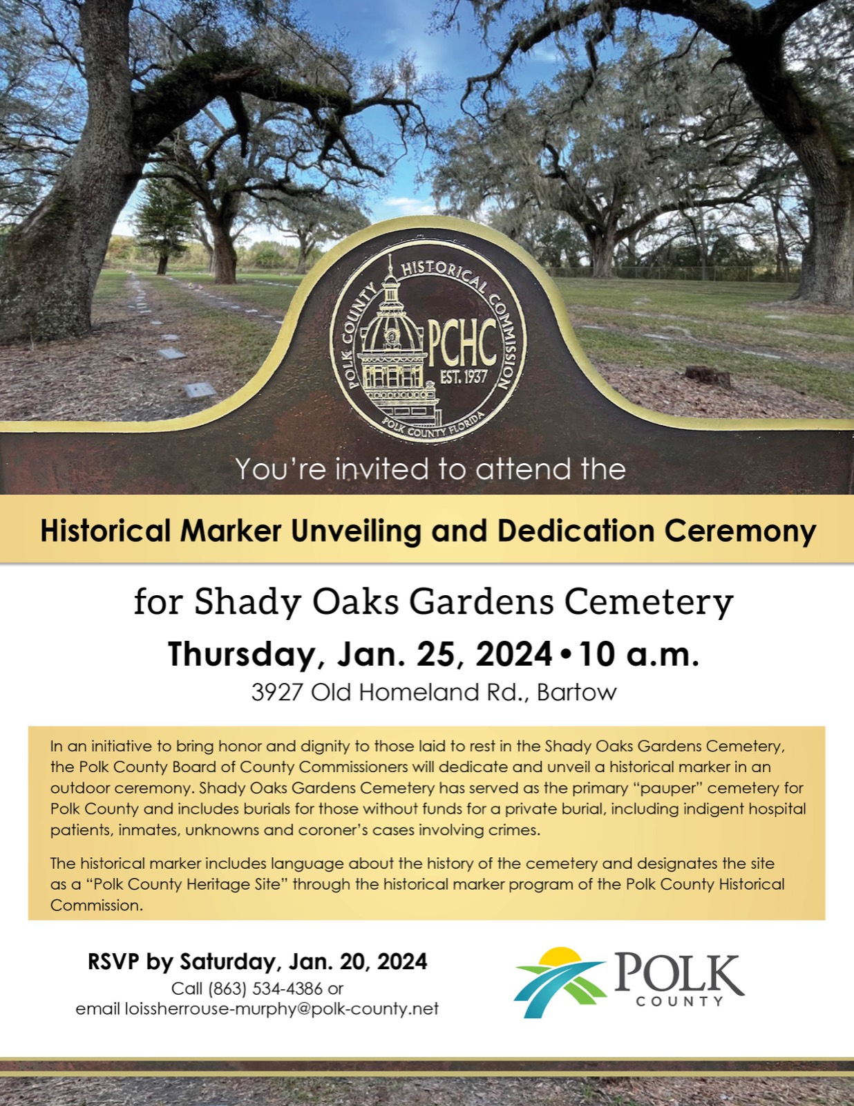 History Center 2024 Shady Oaks Gardens Historial Marker Ceremony