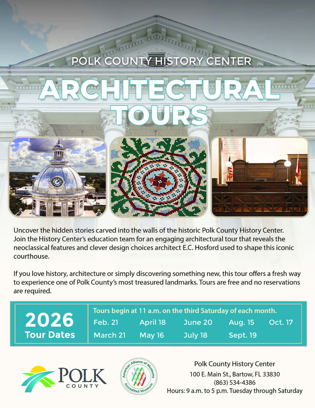 History Center 2026 Architectural Tour Flyer