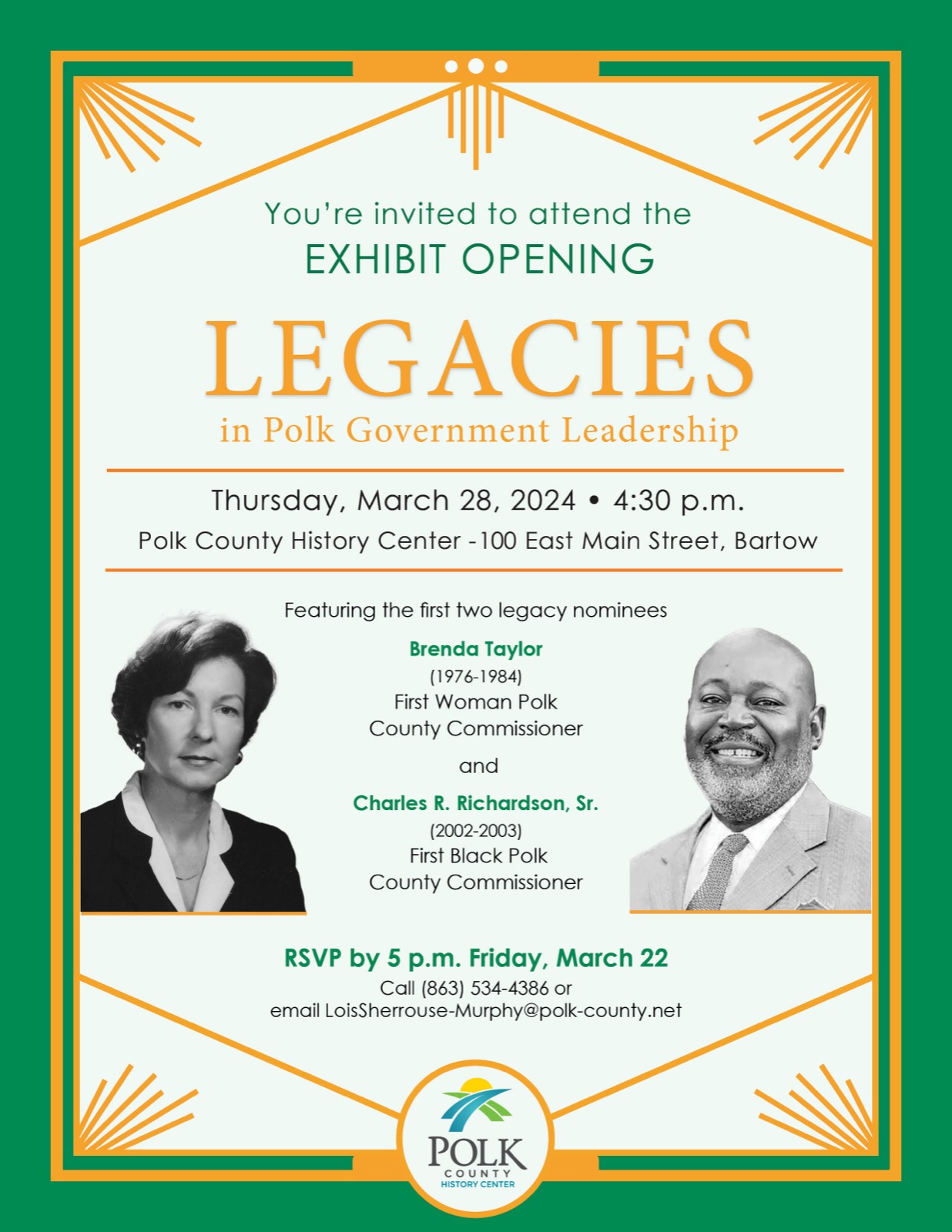 History Center March 2024 Legacies Exhibit Invitation
