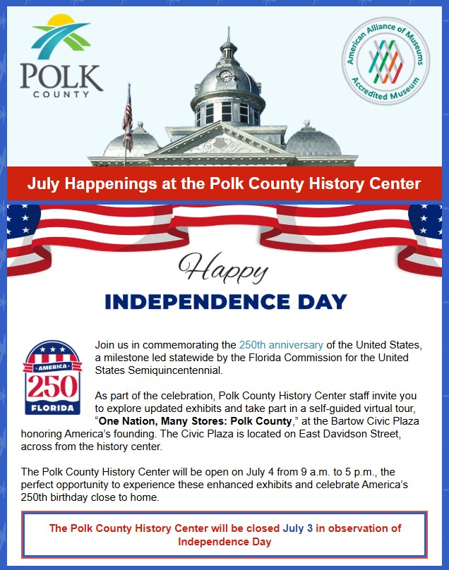 Polk County History Center Newsletter July 2026