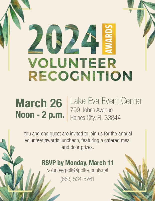 Volunteer Polk 2024 Volunteer Recognition Invitation